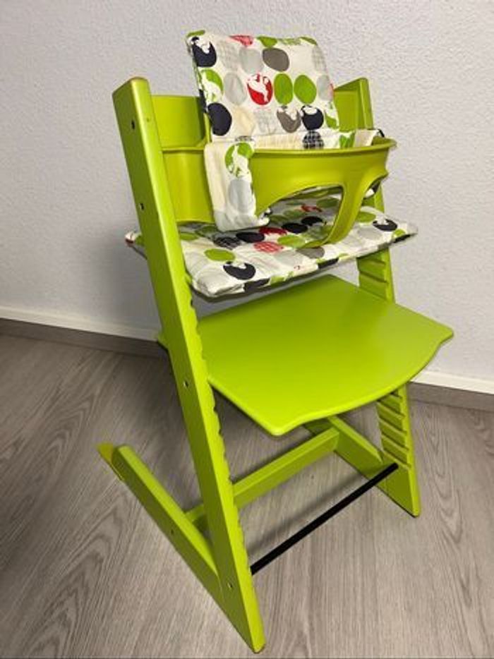 Chaise Tripp Trapp Stokke verte + Babyset - photo numéro 2