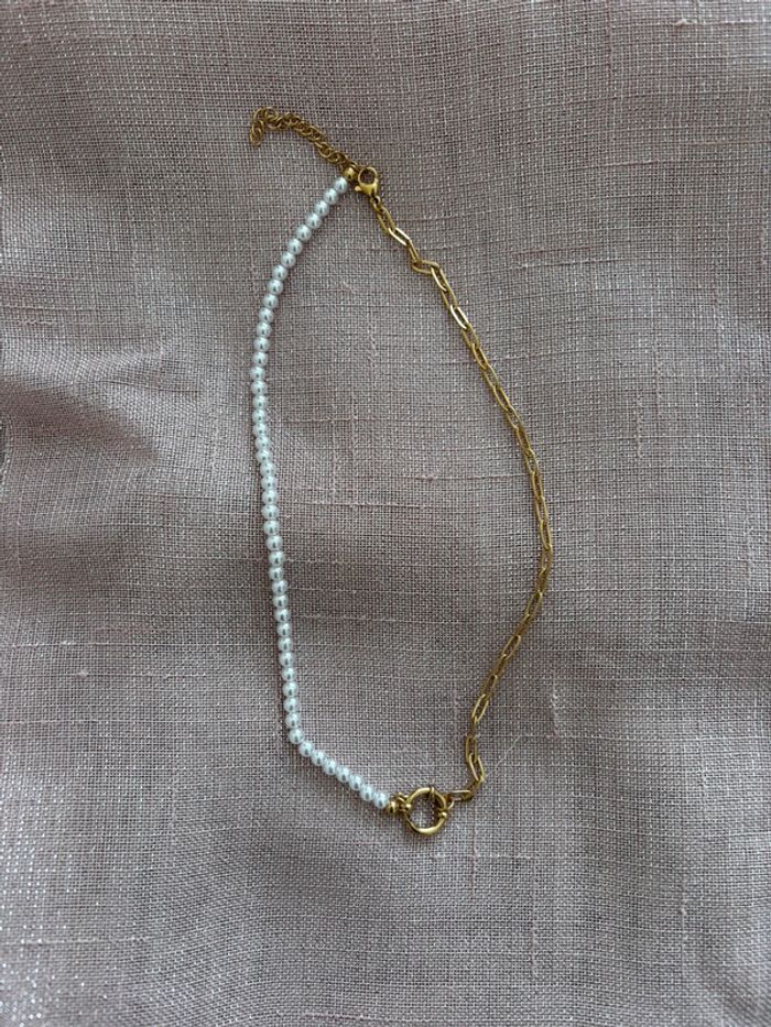 Collier bi matière femme