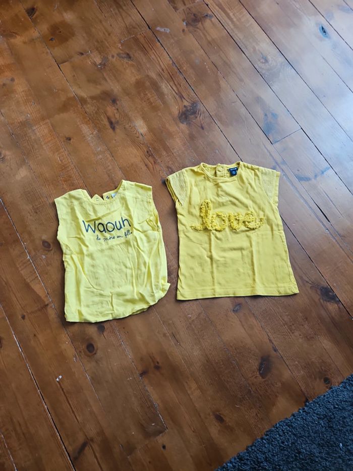 Lot débardeurs manches courtes 18 mois