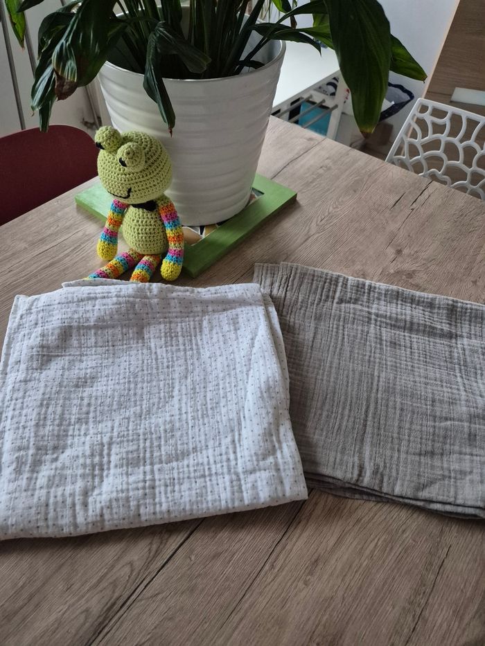 Lot de 2 langes en gaz de coton bébé