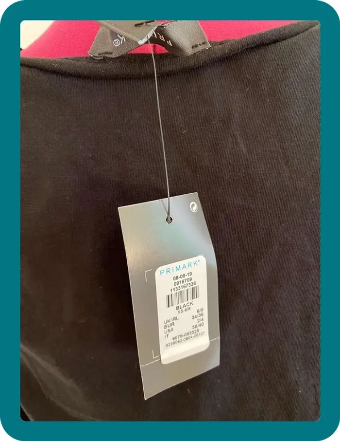 Tshirt noir Primark 100 % coton Taille XS - photo numéro 3