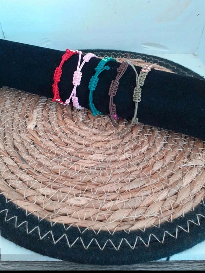Bracelet macramé perles double  rang n°14 - photo numéro 2