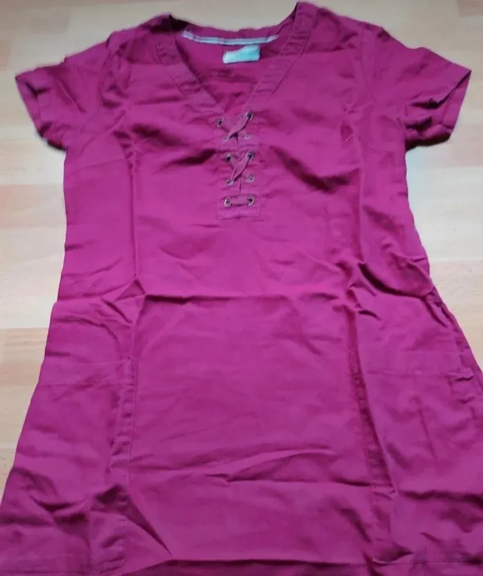 Robe bordeaux fuschia style lin - photo numéro 2