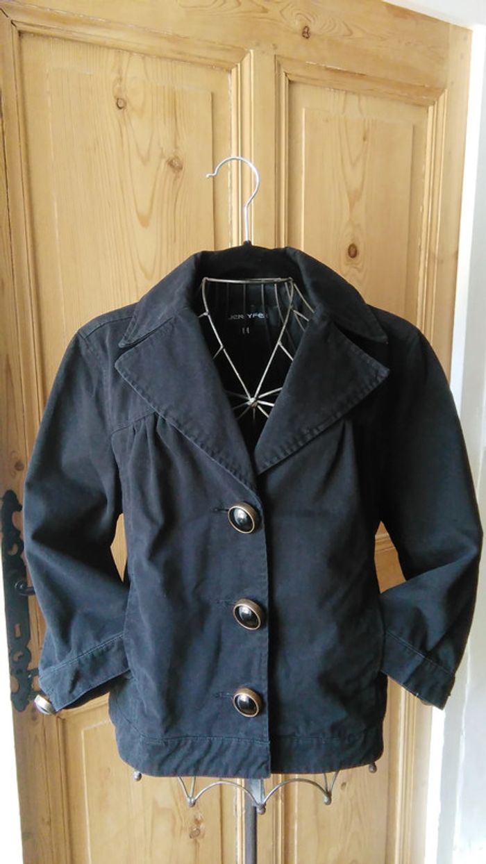 Veste jean noir manche 3/4 Jennyfer - photo numéro 2