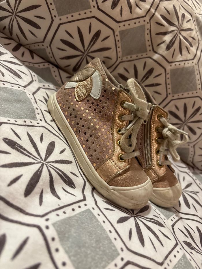 Chaussure bopy - rose poudre pailletée - pointure 22