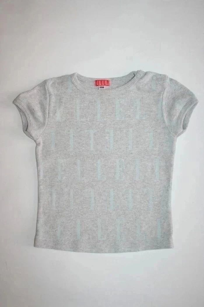Tee shirt gris manches courtes Elle 18 mois