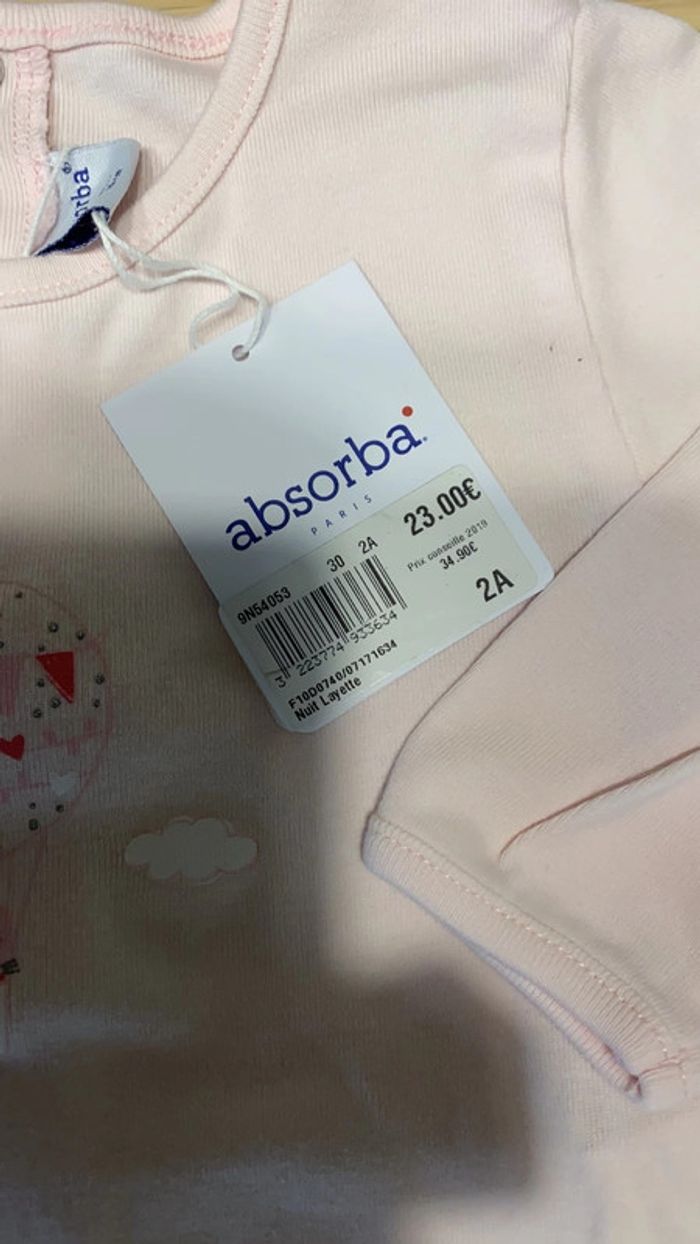 Pyjama neuf absorba fille 2 ans - photo numéro 3