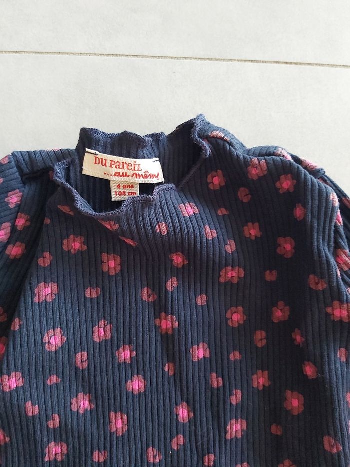 T-shirt fille manches longues dpam 4 ans - photo numéro 3
