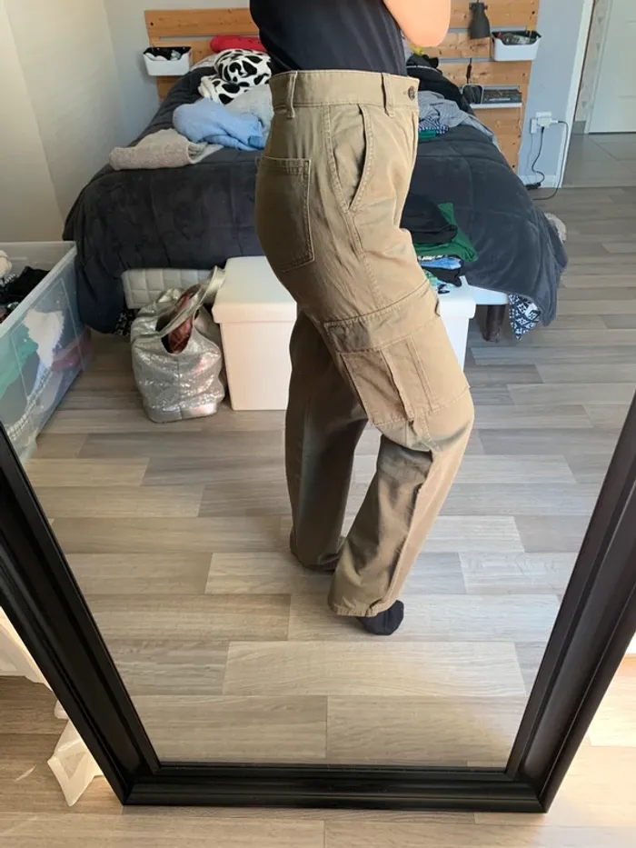 Pantalon/Jeans cargo kaki - photo numéro 2
