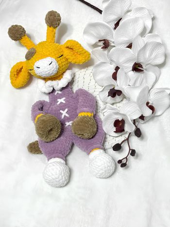 🦒🧶 Doudou Girafe en Pyjama – Fait Main 💕