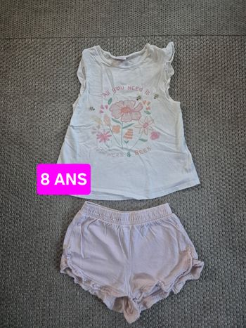 Pyjama 2 pièces été fille - 8 ans