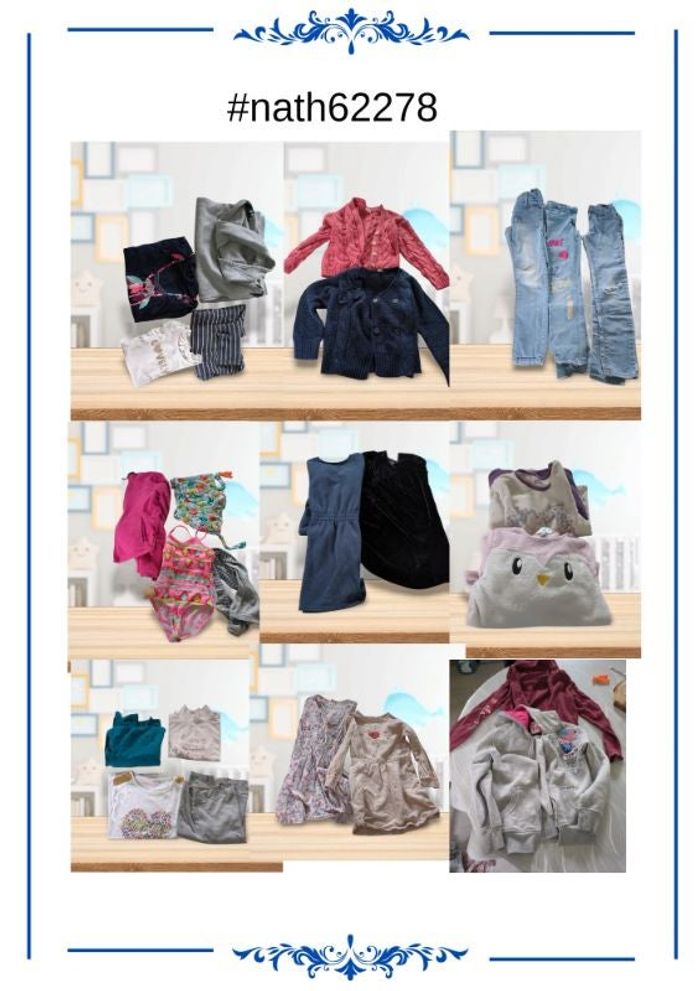 Lot de 25 vêtements filles 8 ans