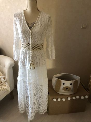 Robe longue en dentelle bohème