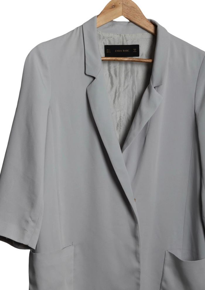 Veste blazer fluide gris parle ZARA Taille S - photo numéro 4