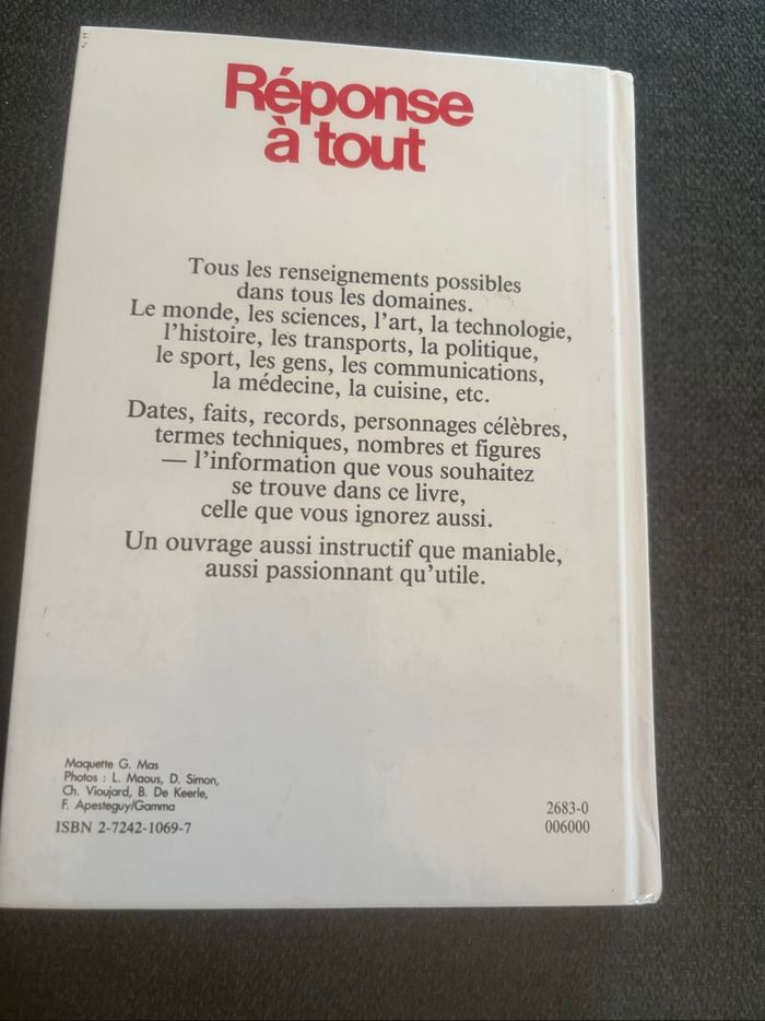 Livre réponse à tout - photo numéro 2