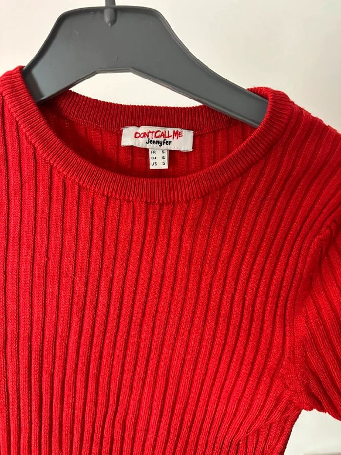 Pull col top Jennyfer rouge - photo numéro 3