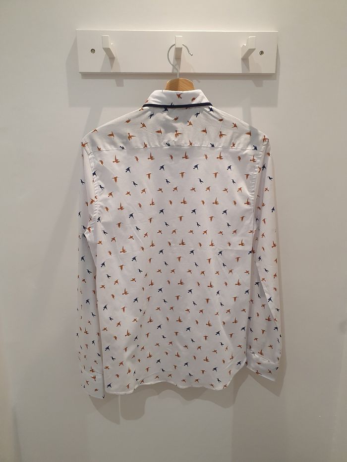 Chemise Anvers blanc/oiseaux Taille S (taille petit) - photo numéro 4