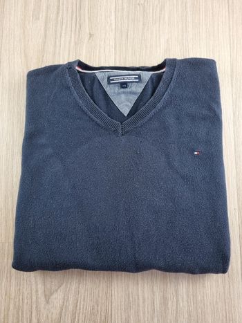 Pull à col V bleue Tommy Hilfiger Homme Taille S ou 16 ans