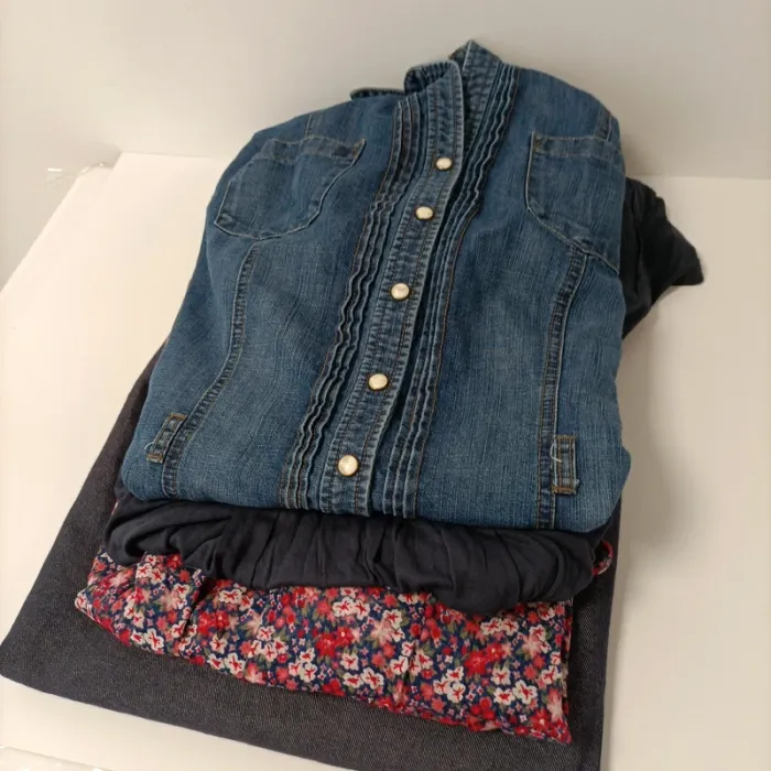 Lot vetement femme 4 robes taille L – jean, fleuries, décontractées – Camaïeu, Esprit 009
