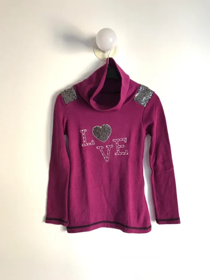 Pull col roulé à strass 8 ans