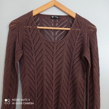 Pull marron ajouré t36/38