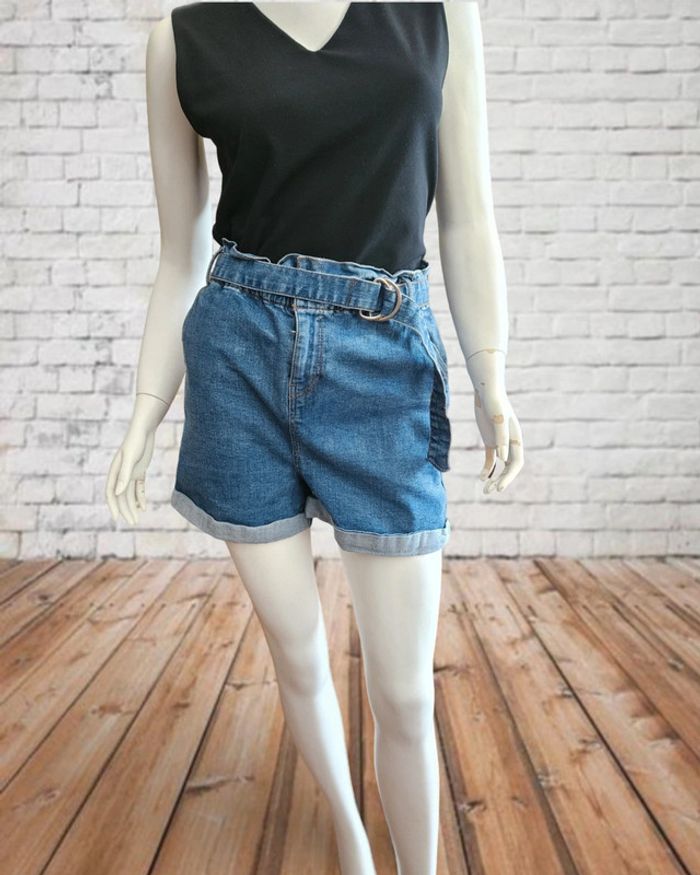 Short taille haute en jean - photo numéro 3