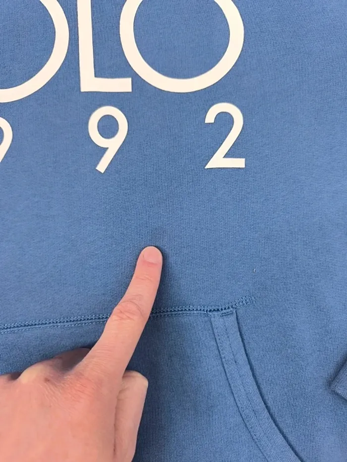 Sweat Polo Ralph Lauren homme bleu taille L capuche bon état - quelques tâches - photo numéro 8