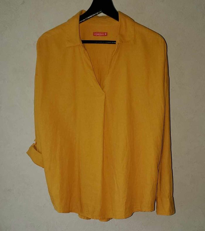chemise ocre / moutarde femme taille 40 - photo numéro 3