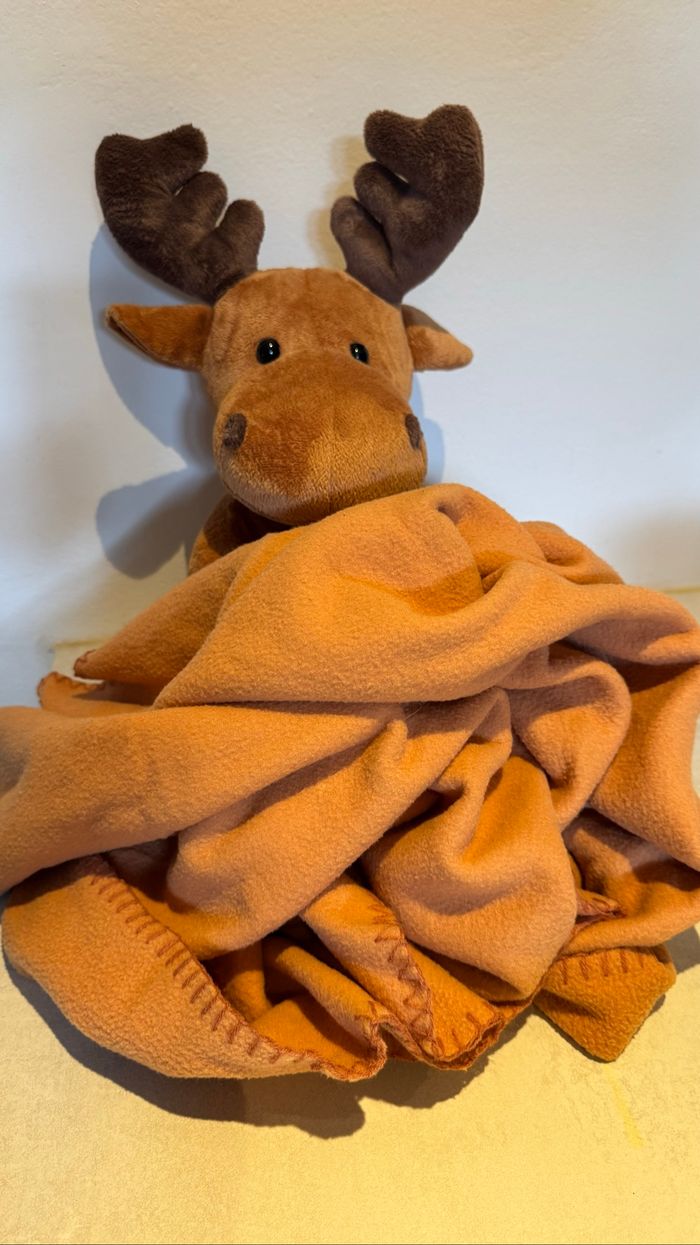 Grande Peluche cerf avec couverture lupilu - photo numéro 5