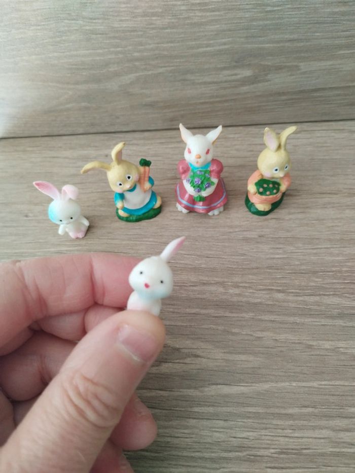 Lot de petites figurines lapin vintage - photo numéro 2