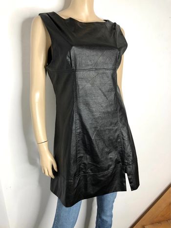 Jolie tunique ou robe courte en similicuir vintage taille 40/42