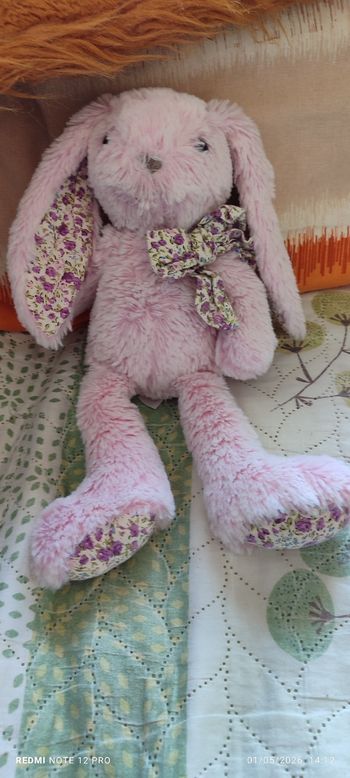 Doudou lapin rose liberty histoire d'ours 