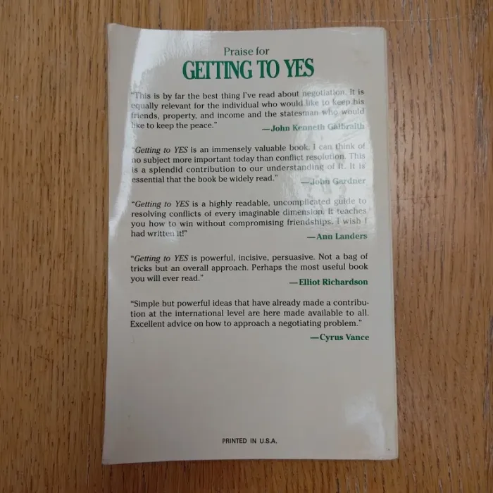 Livre getting to yes (anglais) - photo numéro 2