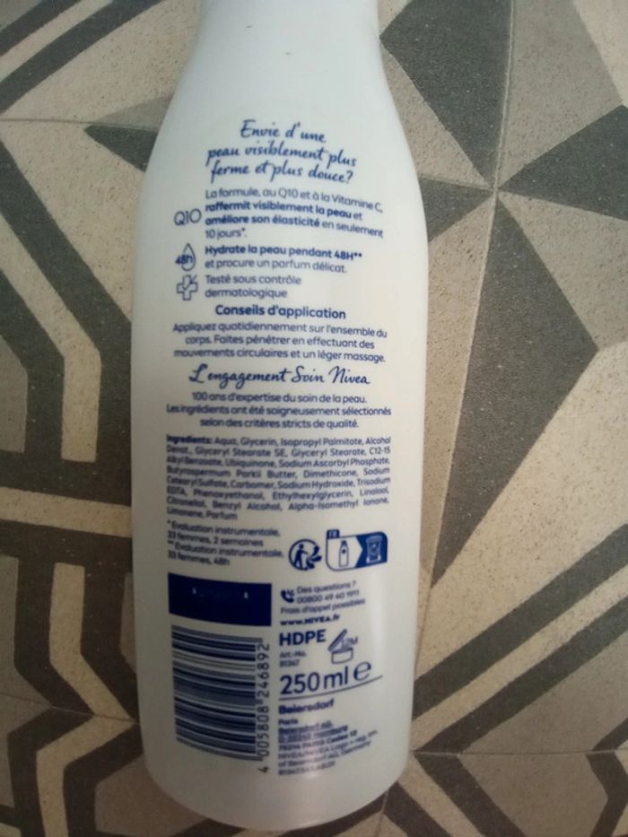 Lait hydratant corps Q10 fermeté Nivéa - photo numéro 2