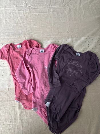 Lot de 3 bodies petit bateau 18-36 mois coloris divers