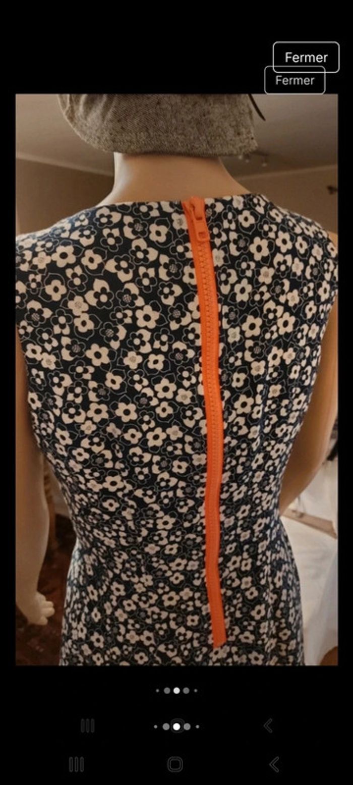 Robe bleu fleuries Essentiel Antwerp taille 38 - photo numéro 5
