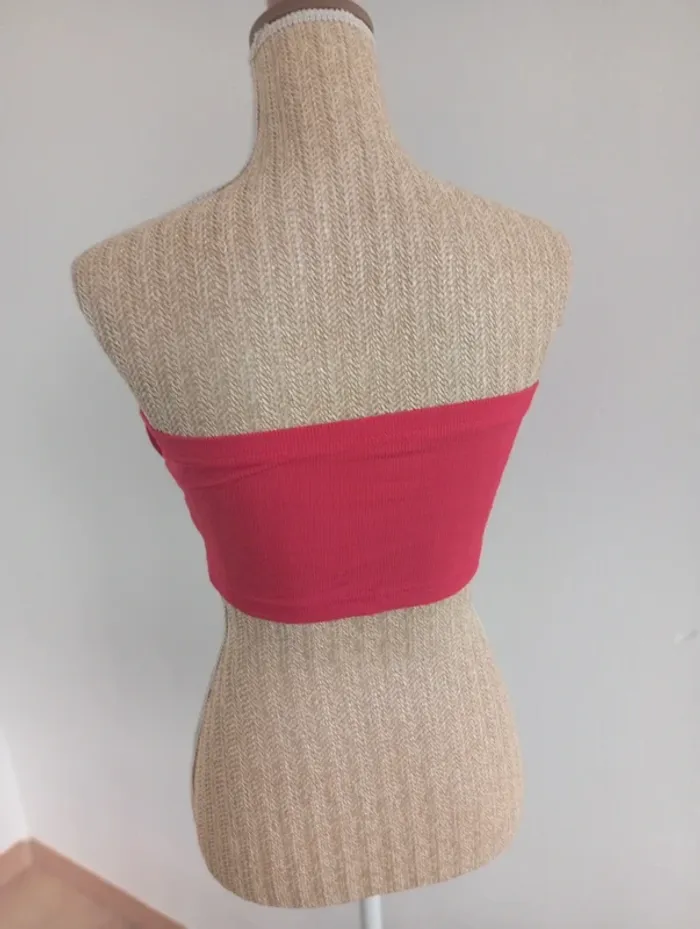 Magnifique Haut femme sexy rouge à fleur L dénudé - photo numéro 4