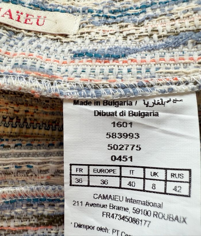 Mini jupe moulante multicolore camaïeu taille 36 S - photo numéro 3