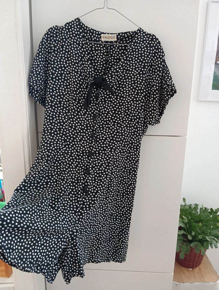 Combinaison combishort vintage viscose à pois