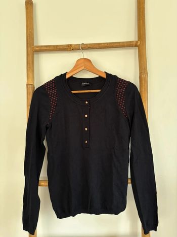 Pull noir très léger à pois rouges Kookai taille XS/34
