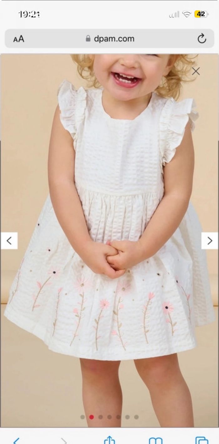 Robe de fête rose à fleur - photo numéro 5