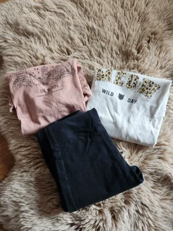 Lot 3 tshirt ML + Jegging noir kiabi