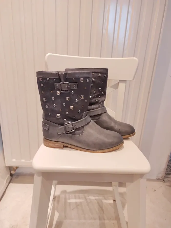 Bottines femme T37 grises