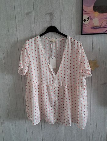 Blouse à pois rouge