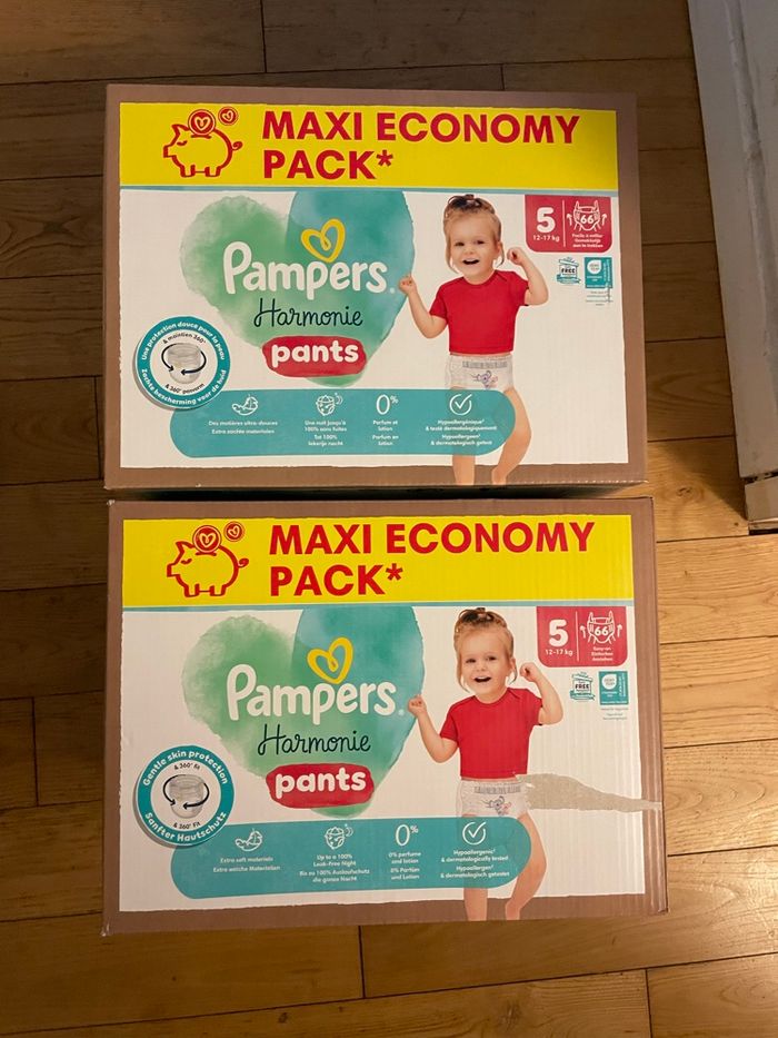 Vents pack 2 cartons Pampers taille 5 harmonie pants
