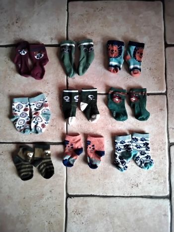 Lot de 9 paires de chaussettes pointure 17/18