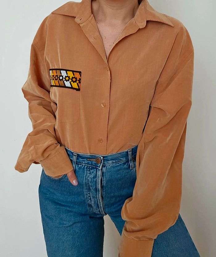 Chemise terracota upcyclée