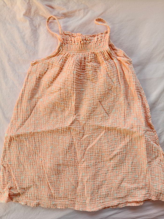 Robe sans manches fille Zeeman orange fleurs 122-128 cm - photo numéro 1