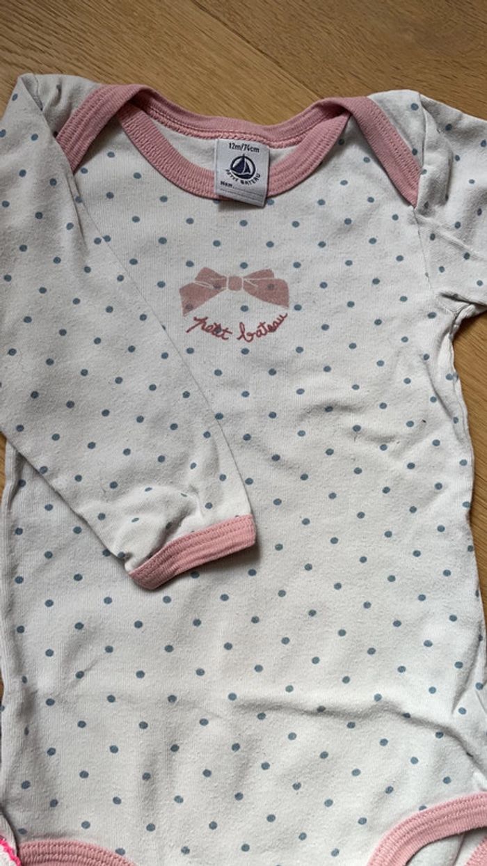 Lot de 2 bodies petit bateau 12 mois - photo numéro 3