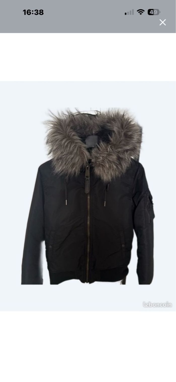 Veste bombers noir intérieur orange édition limitée vintage